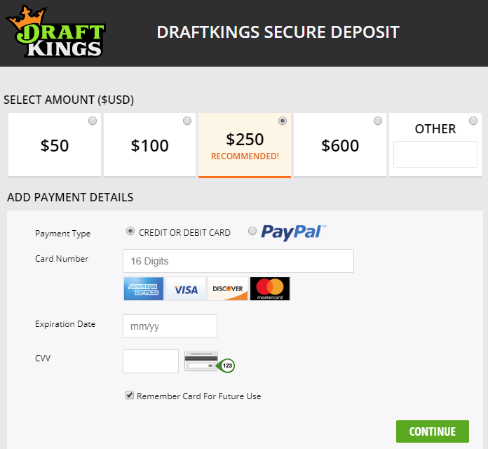 Draftkings promo code enter